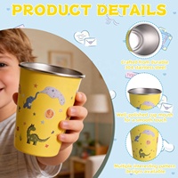Gobelet en acier inoxydable pour enfants Moioco, durable et réutilisable, 8 onces, gobelets en métal incassables empilables pour bar, maison, restaurant