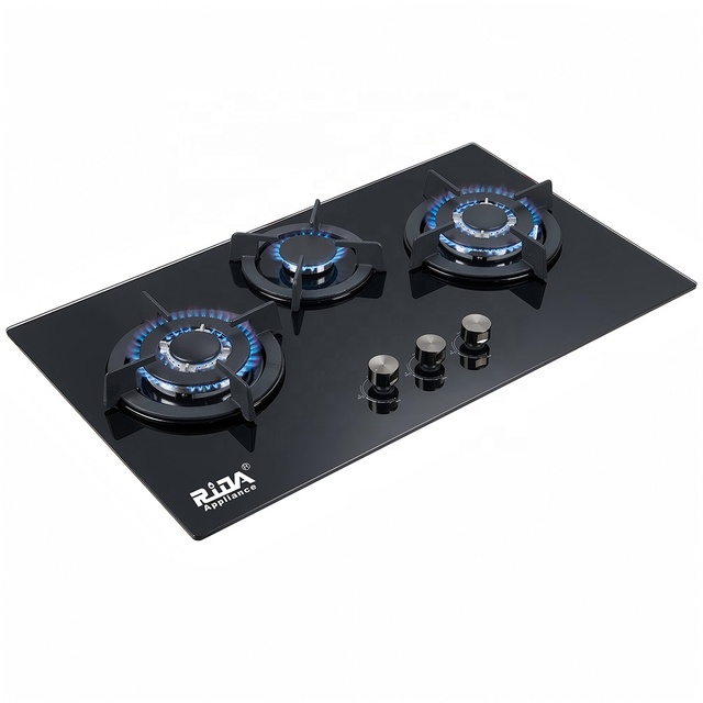 Modern New  burner Cooktop Ceramic Glass Gas Hob 3 Burners Kitchen Cooking Gas Stove