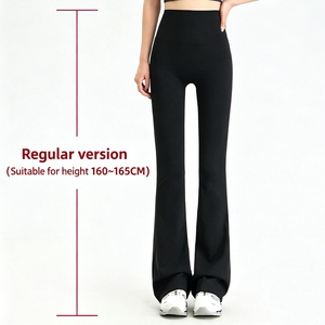 Women High Waist Elastic Waist Flare <b>Yoga</b> <b>Pants</b> Tummy Control Breathable Full Length <b>Bootcut</b> - Product Image 3
