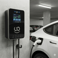 Cargador Inteligente para Vehículos Eléctricos de 22kw, Wallbox OCPP 4G Ethernet Wi-Fi, Control por Aplicación, Estación de Carga de CA de 32A para Estacionamiento Comercial