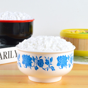 <b>Large</b>-sized food toy/storage <b>box</b>/prop for photography, featuring realistic rice and blue-and-white porcelain bowls. - Product Image 1