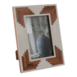 Cornice portafoto in resina con design a cascata in legno 4x6 pollici, cornice decorativa per soggiorno, da esporre su tavolo. - Product Image 2