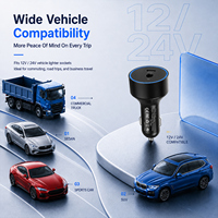 Chargeur de voiture 60W pour Starlink Mini avec DC 30V 2A et charge rapide Type C PD pour véhicules 12V 24V et lumière RGB