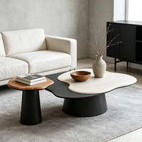 Ensemble de table basse en travertin en forme de nuage Wabi Sabi pour un salon minimaliste