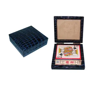 Держатель для игральных карт из крокодиловой кожи под заказ, двухслойная коробка для игральных карт