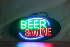 Hình dạng hình bầu dục 15x27inch <span class=keywords><strong>LED</strong></span> bia rượu dấu hiệu hiển thị thanh cửa hàng cửa sổ <span class=keywords><strong>LED</strong></span> quảng cáo Bảng hiển thị - Product Image 2