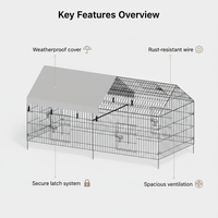 Modèle 2025, enclos extérieur de grande taille pour poulets, poulailler pliable, cages pour animaux de compagnie, enclos pour volailles, petits animaux, lapins