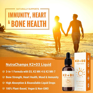 Suplemento de vitamina K2 D3 para mejorar el estado de ánimo, gotas para mejorar el estado de ánimo del corazón y el sistema nervioso, con etiqueta privada de 60ml, la mejor oferta de Amazon, 2022 - Product Image 4