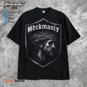 T-shirts pour hommes personnalisés OEM/ODM, streetwear, chemises rétro délavées, personnalisation à grande échelle possible - Product Image 4