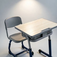 Bureau et chaise d'étudiant de haute qualité, mobilier scolaire, table d'étudiant, mobilier de salle de classe, table et chaise de lecture pour enfants et étudiants