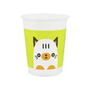 China PLA Leakproof single wall Biodegradable Corn Starch water Container paper based coffee soda cup With Cover