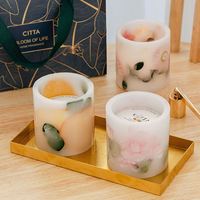 Bougies parfumées de forme ronde avec marque de distributeur OEM Vente en gros Bougies parfumées au parfum de fruits