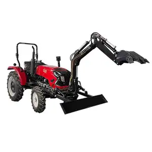 JW704 modelo 70HP tractor agrícola de 4 ruedas con excavadora