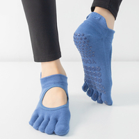 Logo de broderie personnalisé Barre Pilates 5 orteils chaussettes anti-dérapant antidérapant femmes chaussettes de yoga avec poignée