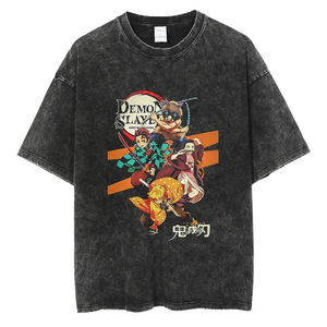 T-shirt Unisex Stile <span class=keywords><strong>Anime</strong></span> Giapponese Ghost <span class=keywords><strong>Slayer</strong></span>, Stampa Retrò Americana, Vestibilità Larga, Moda Casual, Manica Corta - Product Image 1