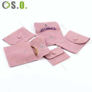 Soft Suede Snap <b>Jewelry</b> Pouch Multi Size Ring Earring Storage Custom Printed <b>Packaging</b> Pouches - Product Image 6