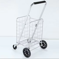 Chariot de courses pliable multifonctionnel robuste pour supermarché et cuisine avec roues