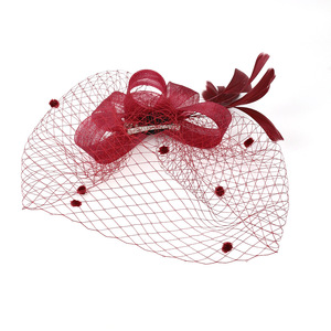 MIO Tea Party Fascinators Chapeau Kentucky Derby Chapeaux Vintage À La Main Voile Épingles À Cheveux Accessoires De Cheveux Plume Arc Pince À Cheveux De Mariée - Product Image 4