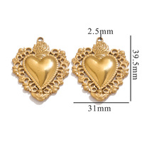 Vente en gros de nouveaux pendentif coeur soleil rétro tridimensionnel personnalisé en acier inoxydable accessoires de collier à faire soi-même