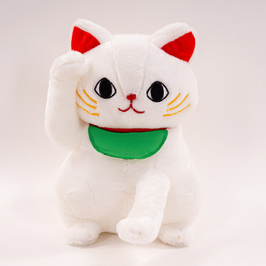 Vente chaude en peluche noir et blanc chat chanceux Animal en peluche décoration de la maison enfants cadeau doux blanc chat chanceux poupée - Product Image 4