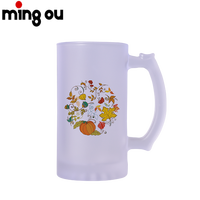 20% de réduction sur les mugs à bière en verre à sublimation moderne 16oz avec poignée Mug givré pour cadeaux d'affaires
