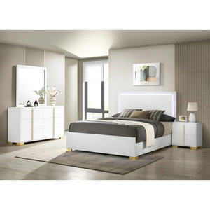 Meubles de chambre à coucher personnalisés ensemble de chambre à coucher 4 pièces blanc au design nordique - Product Image 1