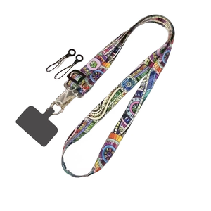 Cordon de téléphone réglable à 6 lignes, bandoulière tour de cou avec patch pour téléphone, cordon anti-chute pour téléphone portable/porte-clés/carte - Product Image 1