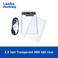Boîtier de disque dur SSD transparent de 2,5 pouces SATA III vers USB 3.0, boîtier de disque dur externe mobile prenant en charge 6 To pour ordinateur portable PC