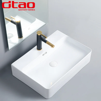 Lavabo en porcelaine moderne pour salle de bain, à poser sur table, design artistique