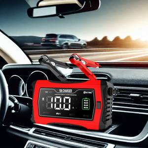 全自动12V/24V 10A智能电动摩托车汽车电池充电器120瓦输出功率交流快速充电数字液晶 - Product Image 2