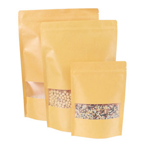 Tùy chỉnh 12*20 + 4cm Ziplock cổ nâu kraft giấy miếng vải hình tam giác túi với cửa sổ Pet CPP Nhựa nhiệt con dấu xử lý thức ăn vật nuôi bao bì - Product Image 6