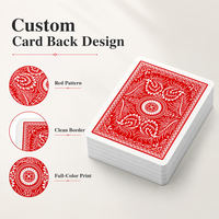 Cartes à Jouer Personnalisées avec Logo Familial, Design Rouge, Écologiques, Durables, Coins Arrondis, Papier Gris 280g, Finition Vernie, Boîte en Papier