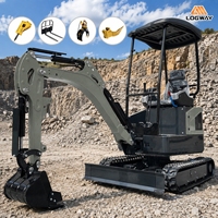 Excavator Mini Kompak LOGWAY 20X Kanopi 1.65 Ton Kontrol Pilot Track Karet untuk Ruang Sempit Pekerjaan di Halaman Excavator Mini Profesional