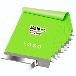 Wholesale Green Waterproof Courier Bags 50x70cm100 Piece Custom Thickened Self-adhesive <b>Logistics</b> Bags for large-sized clothing - Product Image 1