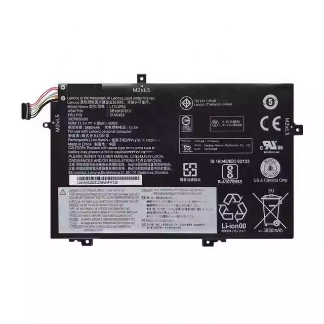 Genuine L17L3P52 L17M3P53 Battery for Lenovo ThinkPad L14 L15 Gen 1 L480 L490 01AV463 SB10K97610 12.6V 3880mAh
