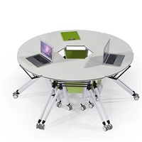 Bureau de formation pliable combiné, mobile, multifonctionnel, en forme de bande longue, mobilier de bureau moderne, table de conférence