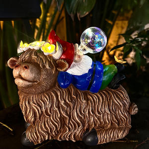Lámpara Solar Decorativa de Resina para Jardín, Patio, Diseño de Vaca de las Tierras Altas, Elfo, <span class=keywords><strong>Duende</strong></span>, Burbuja - Product Image 3