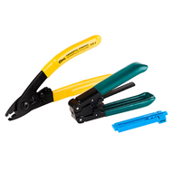 Kit d'outils d'épissage de fibre optique ftth pour outils de coupe de fibre optique OPM + 10KM VFL + dénudeur 3 trous + couperet FC-6S + coupe-câble