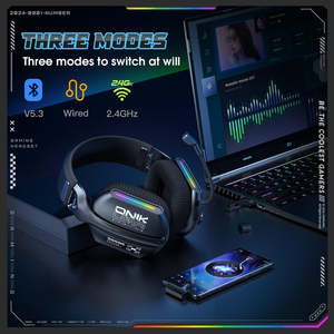 หูฟังเกมมิ่ง <span class=keywords><strong>Onikuma</strong></span> Gt808 แบบครอบหู บลูทูธ 2.4g แบบมีสายและไร้สาย Alibaba สำหรับนักเล่นเกมมืออาชีพ - Product Image 6