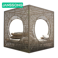 Hôtel extérieur creux chaise longue cadre en aluminium fait à la main rotin cabane de plage étanche à séchage rapide canapé-lit extérieur