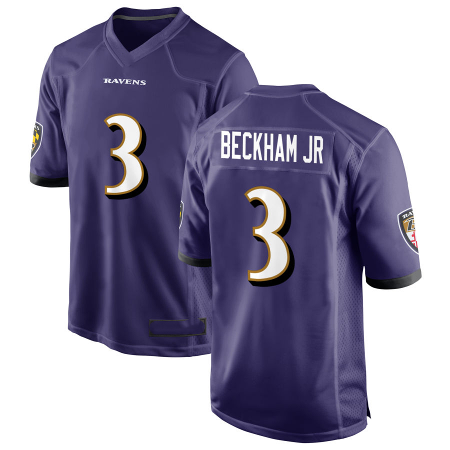 Оптовая продажа, сшитая майка Baltimore Ravens #3 Odell Beckham Jr Jersey