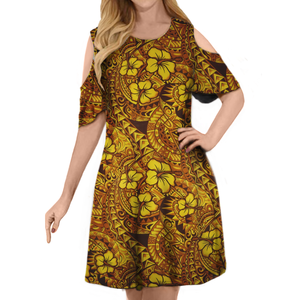 Stile di design <span class=keywords><strong>Sia</strong></span> stampato signora gonna personalizzata Samoa polinesiano tribale Casual Oversize donna abito a maniche corte per tutti i giorni - Product Image 4