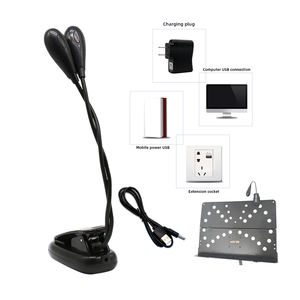 HEBIKUO PD13 قابلة للطي حامل النوتة الموسيقية مشبك مصباح <span class=keywords><strong>led</strong></span> كتاب القراءة الخفيفة - Product Image 4