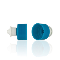 Tapas de Botella de Plástico Azules de 24 mm y 28 mm con Cuello de Rosca y Sistema Push-Pull
