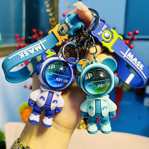 Llavero LED Personalizado con Diseño de Oso Espacial de Dibujos Animados, Colorido y Genial, con Patrón de Muñeco de Astronauta, Colgante para Mochila - Product Image 4