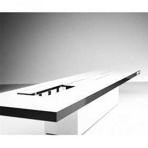 Màu Trắng Và Màu Đen Corian Rắn Bề Mặt Đá Phòng Hội Nghị Văn Phòng Bảng Và Ghế Với Các Loại Cáp - Product Image 5