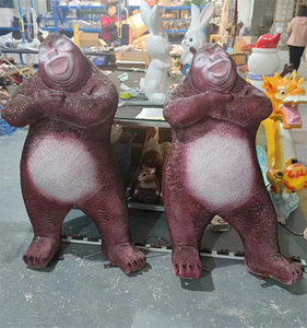 IP65 Cartoon assez conte <span class=keywords><strong>boonie</strong></span> ours sculpture lumineuse en fibre de verre pour parc à thème jardin éclairage extérieur - Product Image 6