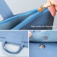 Portadocumentos A4 de PU, Personalizable, de Alta Capacidad, con Cierre, Diseño Simple, para Entrenamiento, Regalo, Eventos, Archivo de Negocios
