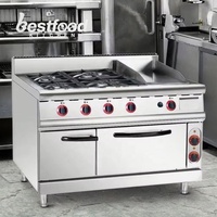 Cuisinière à gaz multifonctionnelle 4 brûleurs avec plaque de cuisson et four, équipement de restauration, modèle 2026, en promotion