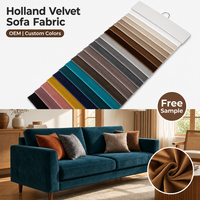 Tissu de canapé en velours hollandais 100% polyester de haute qualité, tricoté, teint uni, pour textile d'ameublement